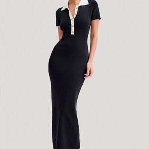 MESHKI - Jessamine
Collared Contrast Maxi Dress [UNWORN] [W/ BAG + TAGS]